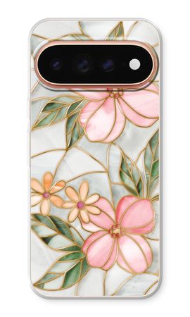 Fleur en vitrail orange