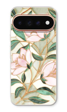 Fleur en vitrail orange