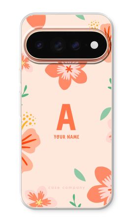 Tropical Pink Flowers Monogram