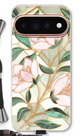 Fleur en vitrail orange