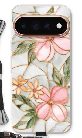 Fleur en vitrail orange