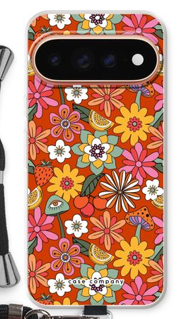 Retro bloemen - Rood
