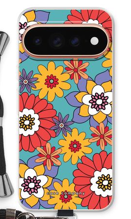 Retro bloemen - Blauw
