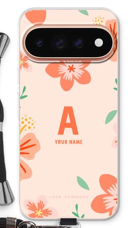 Tropical Pink Flowers Monogram