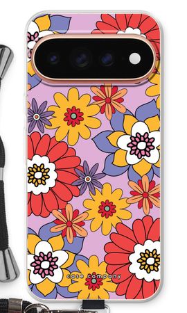 Retro bloemen - Paars