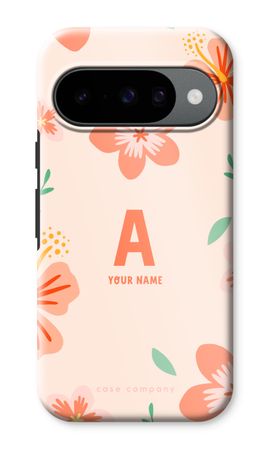 Tropical Pink Flowers Monogram