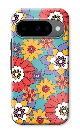 Flores retro - Azul