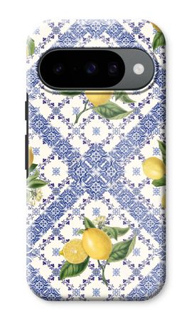 Blue tiles and lemons