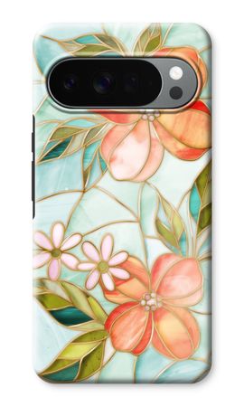 Orange stained glass flower