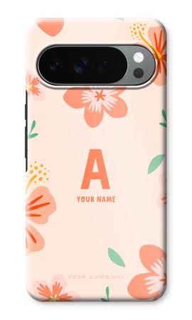 Tropical Pink Flowers Monogram