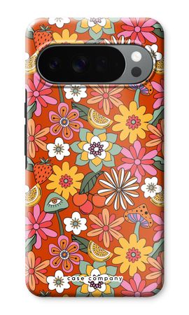 Retro Blumen - Rot