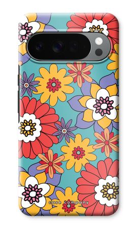 Retro Blumen - Blau