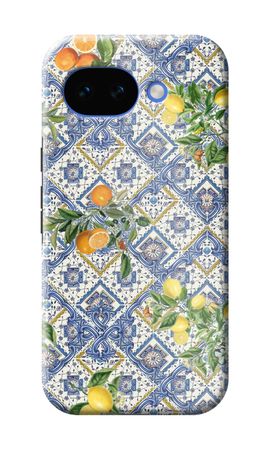 Blue tiles, lemons and oranges - small