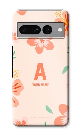 Tropical Pink Flowers Monogram