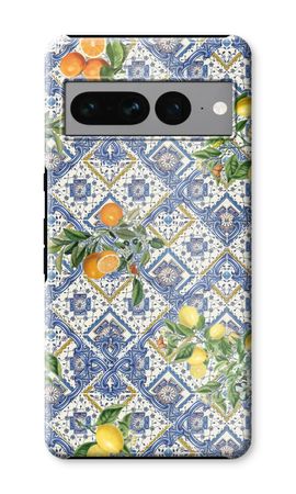 Blue tiles, lemons and oranges - small
