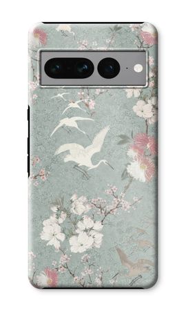 Japanese crane birds blossom