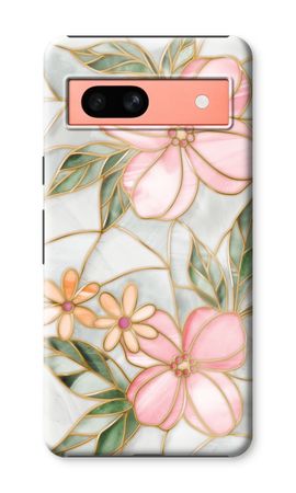 Orange stained glass flower