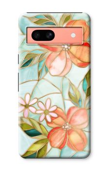 Orange stained glass flower