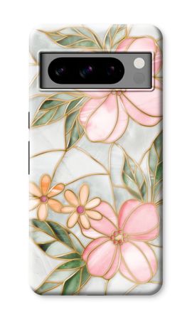 Orange stained glass flower