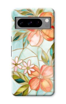 Orange färgad glasblomma