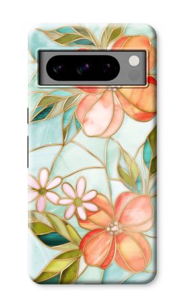 Orange stained glass flower