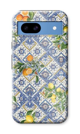 Blå plattor, citroner och apelsiner - små