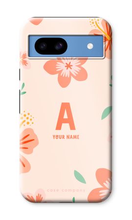 Tropical Pink Flowers Monogram