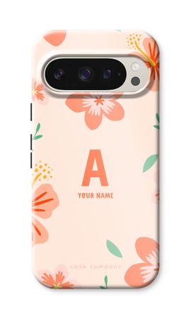 Tropical Pink Flowers Monogram
