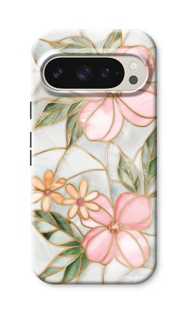 Orange stained glass flower