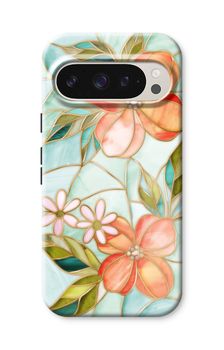 Oranje glas in lood bloem