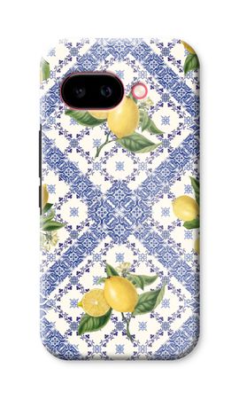 Blaue Fliesen und Zitronen