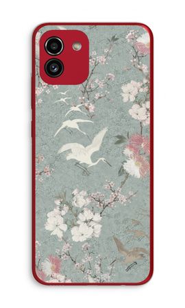 Japanese crane birds blossom