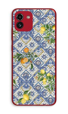 Blue tiles, lemons and oranges - small