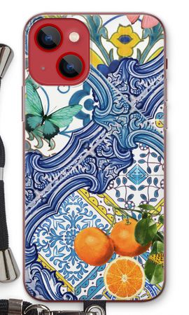 Blue tiles and oranges