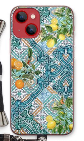 Blue tiles, lemons and oranges