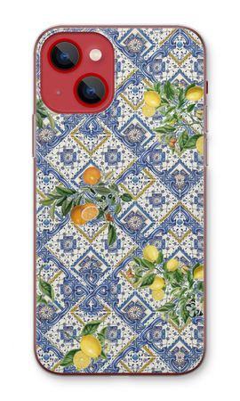 Blue tiles, lemons and oranges - small