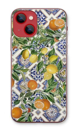Blue tiles, lemons and oranges