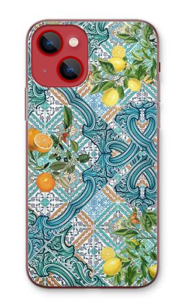 Blue tiles, lemons and oranges