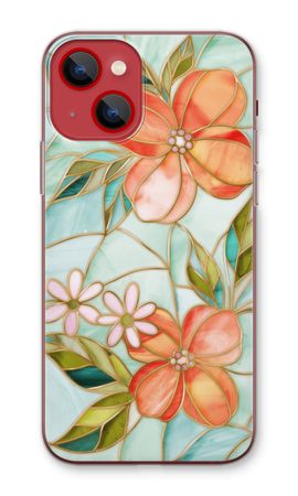 Orange stained glass flower