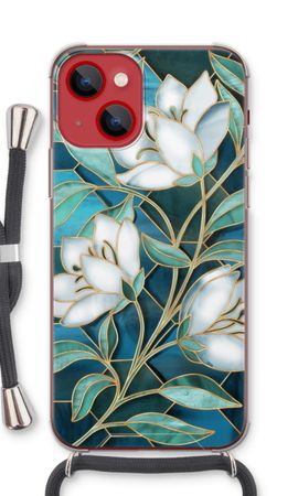 Blauwe glas-in-lood bloemen