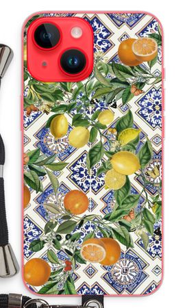 Blue tiles, lemons and oranges