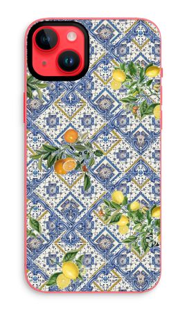 Blue tiles, lemons and oranges - small