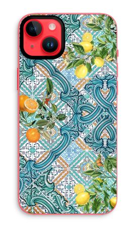Blue tiles, lemons and oranges
