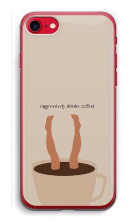 Aggressively drinks coffee