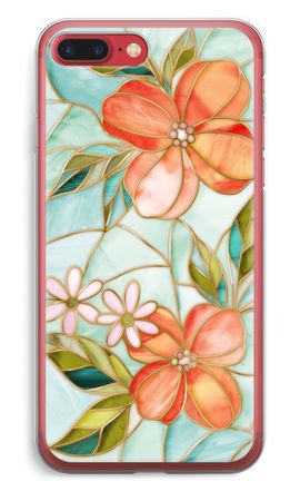 Orange stained glass flower