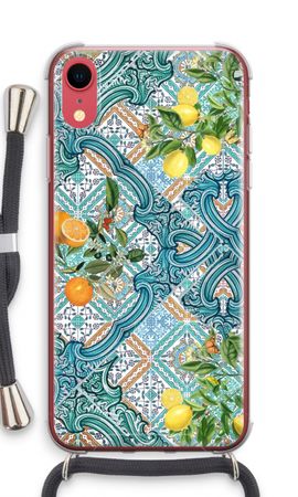 Carreaux bleus, citrons et oranges