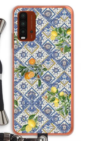 Blue tiles, lemons and oranges - small