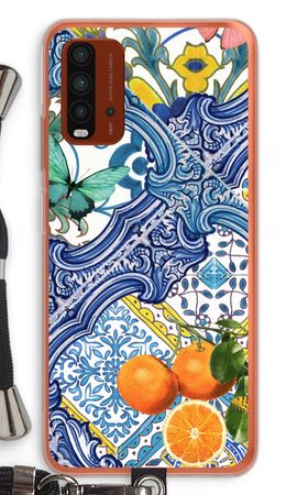 Blue tiles and oranges