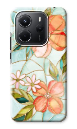 Orange stained glass flower