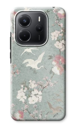 Japanese crane birds blossom